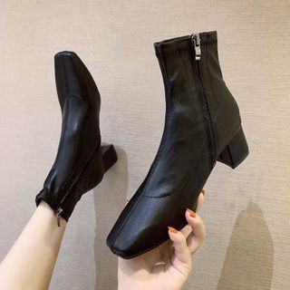 square toe short boots