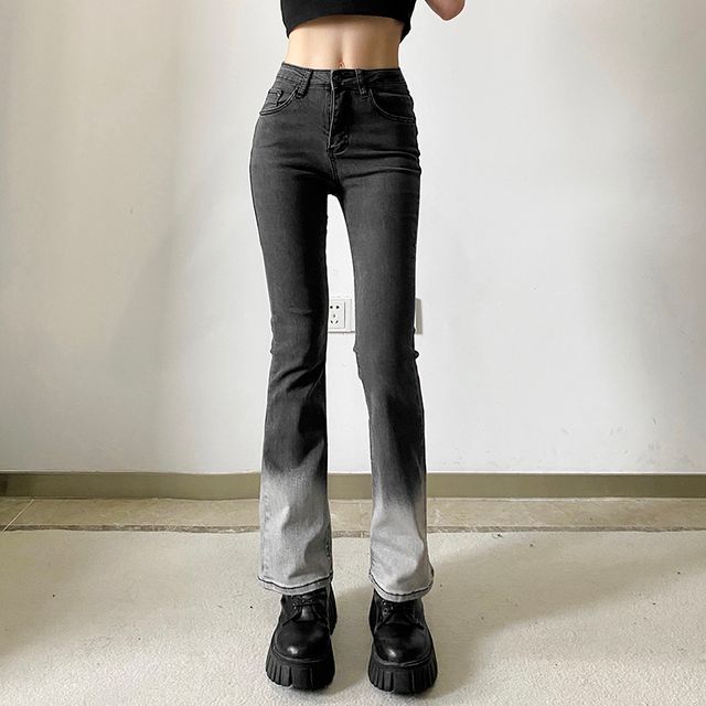 SisLinda - Low Rise Distressed Flared Jeans