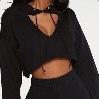 plain cropped hoodie