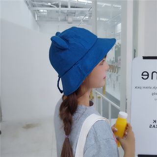 Hufu - Cat Ear Plain Bucket Hat | YesStyle