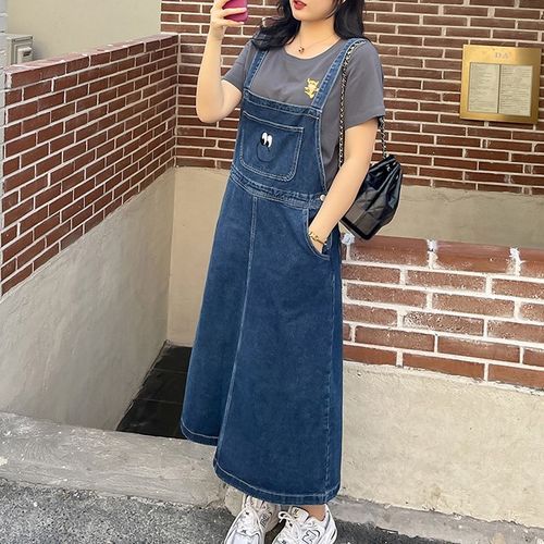 Denim jumper midi dress best sale