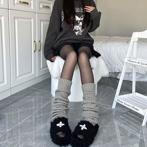 Rib-knit Leg Warmer Socks