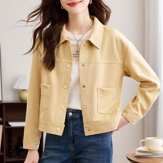 Jeonseon-Collared Button-Up Jacket