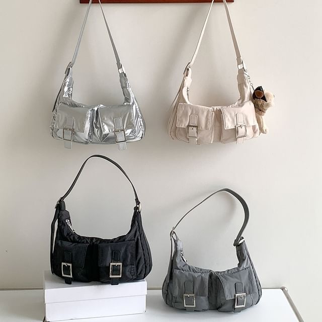 FAYLE-Multi-Pocket Buckled Shoulder Bag