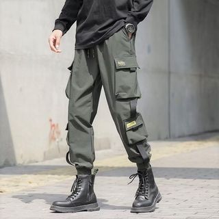 Femilina - Drawstring Waist Applique Harem Cargo Pants | YesStyle