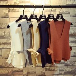 ZELE - Tie-Side V-Neck Sweater Vest