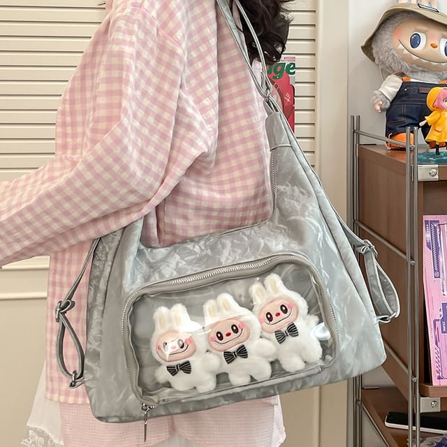 TangTangBags-PVC Panel Faux Leather Backpack
