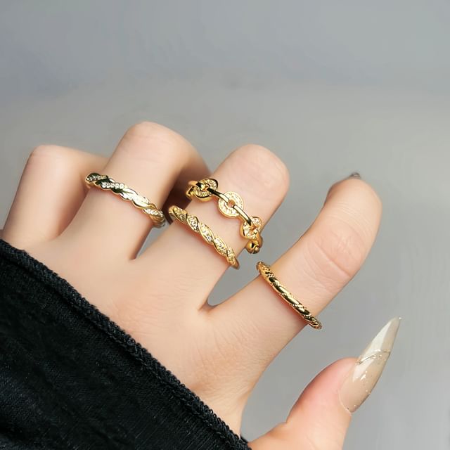 Seirios-Gold Tone Open Ring