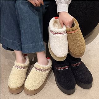 Queen Zoo-Faux Shearling Platform Mules