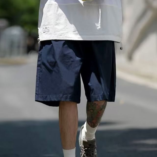 Urtishia-High Waist Plain Wide Leg Shorts