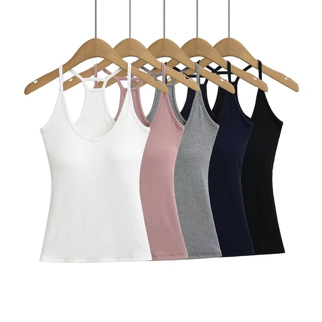 Ulark-V-Neck Plain Cami Top