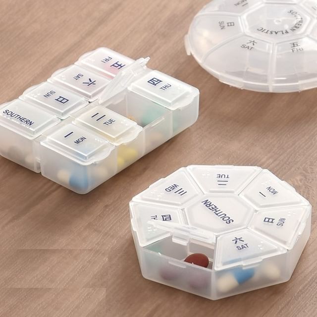 Beauty Artisan-Divided Plastic Pill Box Various Designs Set