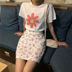 Sisyphi - 短袖印花T裇 / 碎花A字迷你裙 / 套装 Sisyphi - 短袖印花T裇 / 碎花A字迷你裙 / 套装
