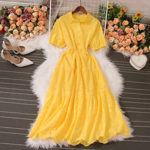 white christmas dresses Yitra Yellow Chiffon Maxi Dress - US 10 main image 0