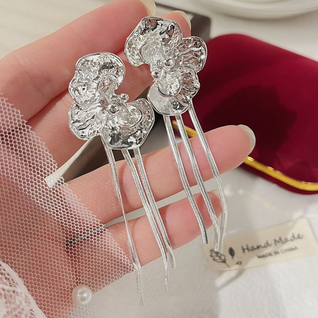 Poppin-Geometry Fringed Drop Earring