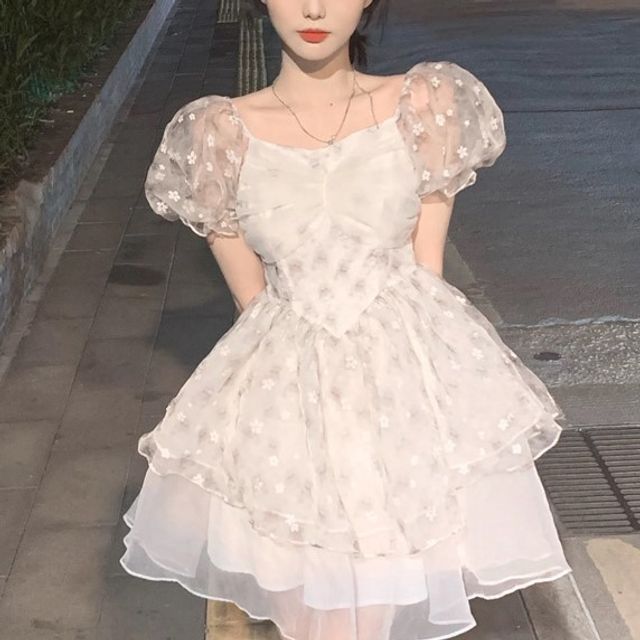 white christmas dresses Palmer Mesh Corset Mini Dress / Ivory | Meshki