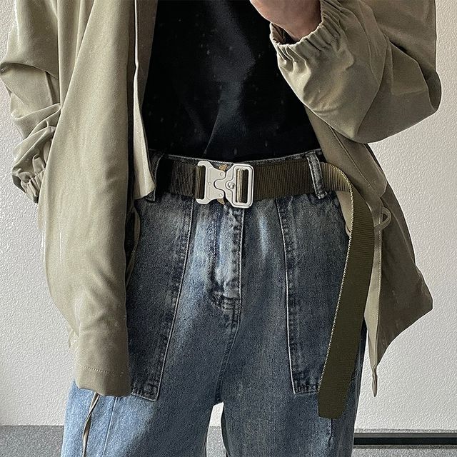 JUN-LEE-Buckled Canvas Belt