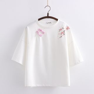 PANDAGO Short-Sleeve Embroidered T-Shirt Sale