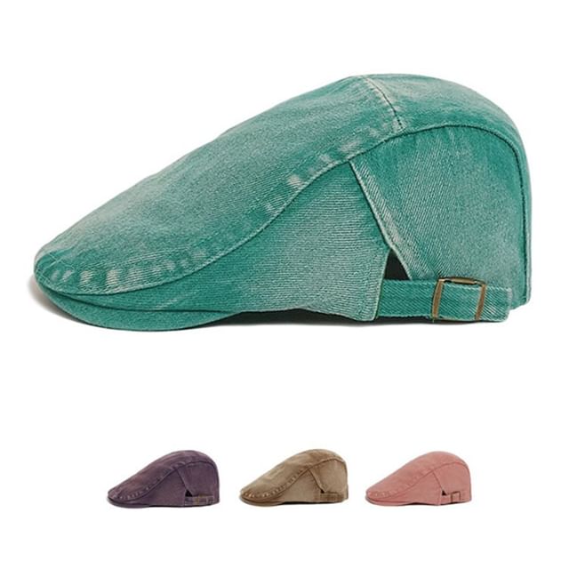 Sparktage-Washed Denim Flat Cap