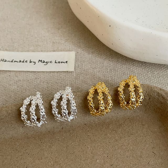Panda Dama-Irregular Alloy Open Hoop Earring
