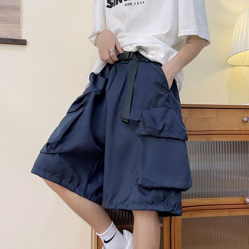 Hushgrain - High Waist Wide Leg Cargo Shorts