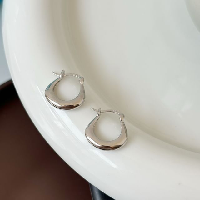 Forainer-Polished Sterling Silver Hoop Earring