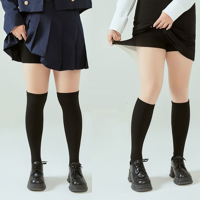 Tripoly-L-XL Mock Two-Piece Two Tone Tights