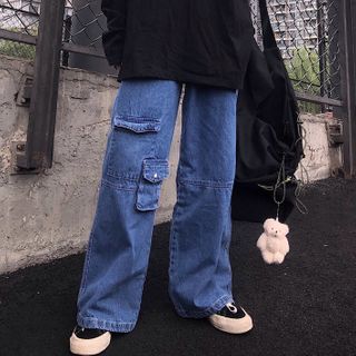 cargo wide leg jeans