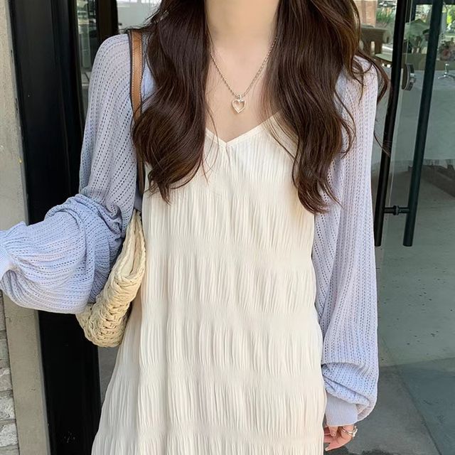Inchioh-Plain Bolero Cardigan