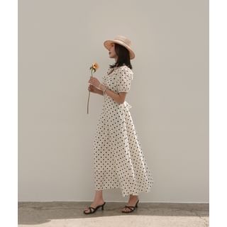 DABAGIRL Frill-Collar Polka-Dot Long Dress Sale