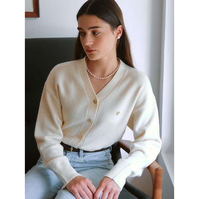 rolarola - Wool-Blend Knit Cardigan (Ivory) | YesStyle