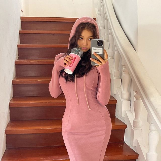 bodycon hooded dress