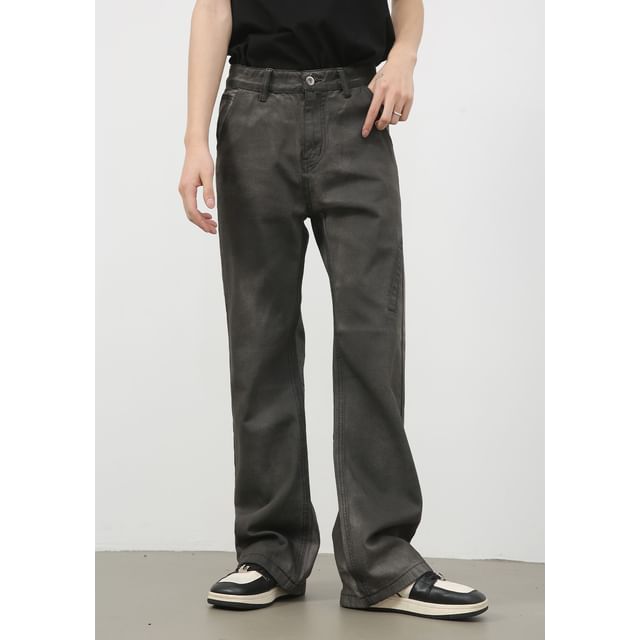 pinkdropper-Mid Rise Wide Leg Jeans