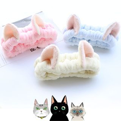 SUGAR STUDIO - 珊瑚绒猫耳朵洗脸发带 SUGAR STUDIO - 珊瑚绒猫耳朵洗脸发带