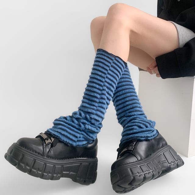 Desperim-Striped Leg Warmers
