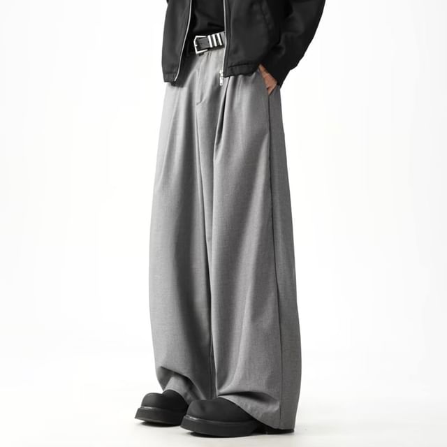 Lingaris-High Waist Plain Dress Pants
