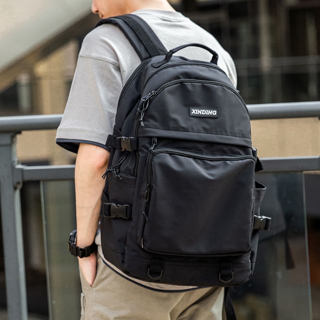 Moyyi-Plain Buckle Backpack