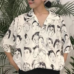 LINSI - Bedruckte, kurzärmlige Bluse LINSI - Bedruckte, kurzärmlige Bluse