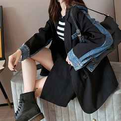 Bubble Pop - Denim Panel Blazer Bubble Pop - Denim Panel Blazer
