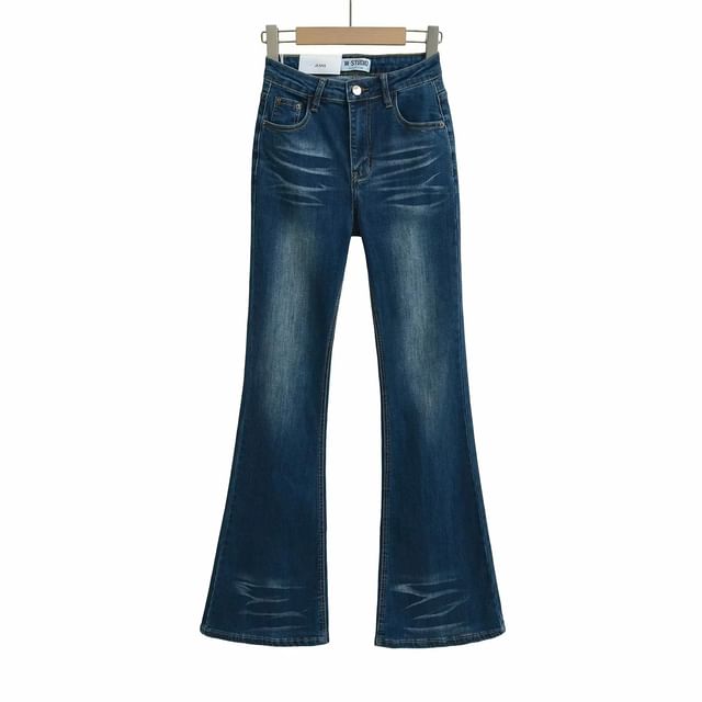 Asiris-Mid Rise Washed Flared Jeans