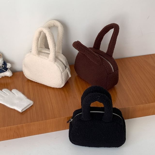 FAYLE-Faux Shearling Shoulder Bag