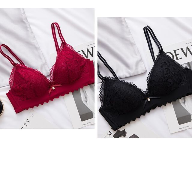 Plain Wireless Lace Bra / Panties / Set