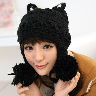 59 Seconds - Cat-Ear Pompom Beanie | YesStyle