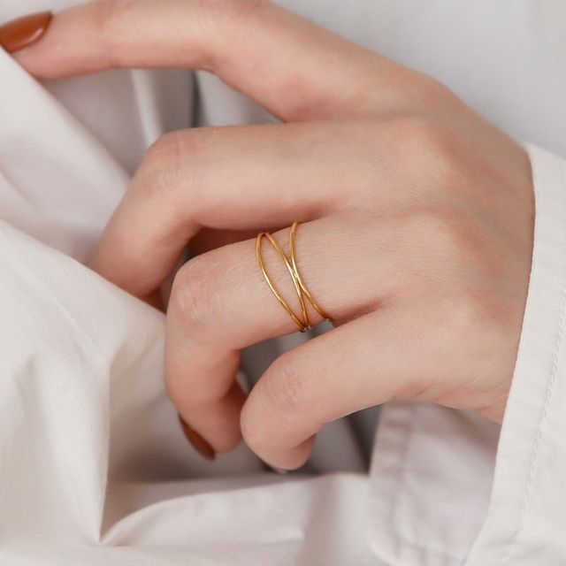 Kamuel-Layered Stainless Steel Ring