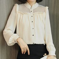 Fashion Street - Mesh Panel Blouse Fashion Street - Mesh Panel Blouse