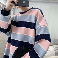 Naideth - Couple Matching Striped Sweatshirt Naideth - Couple Matching Striped Sweatshirt