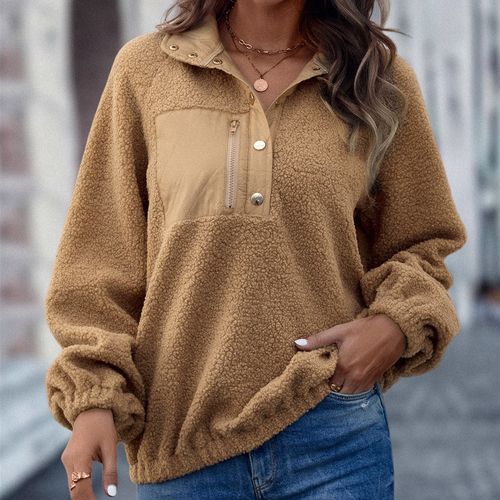 Half store button sweatshirt