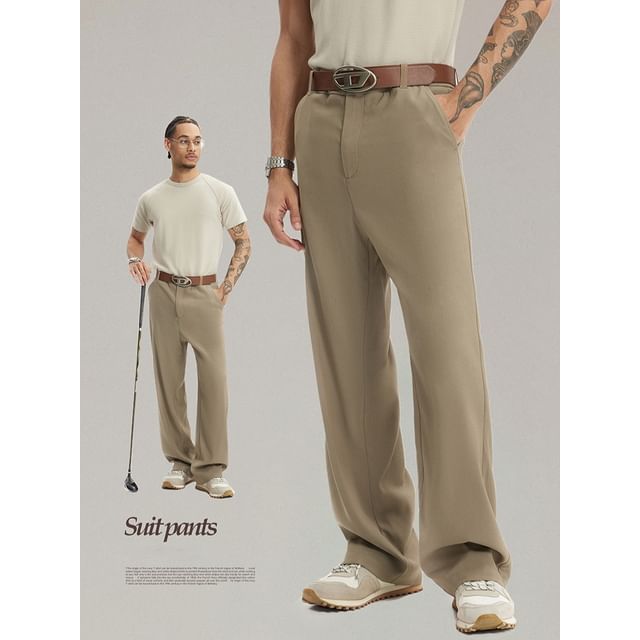 Newin-Plain Straight-Leg Dress Pants