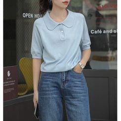 Morrina - Short-Sleeve Knit Polo Shirt