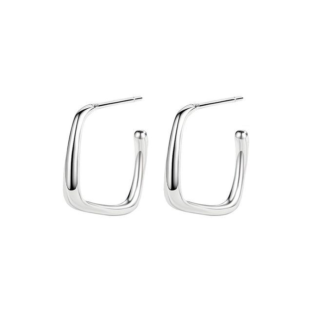 Toinianimos-Square Sterling Silver Earring